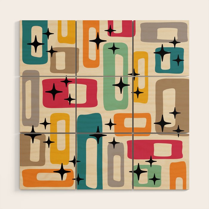 Mid Century Modern Abstract Pattern 242 Mid Mod Googie Wood Wall Art Gallery Image 1