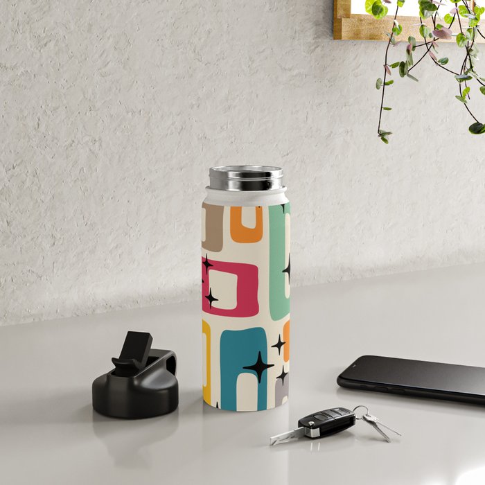 Mid Century Modern Abstract Pattern 242 Mid Mod Googie Water Bottle Gallery Image 4