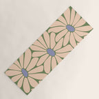 Big Daisy - Groovy Flower Green, Off-white and Blue Yoga Mat Gallery Image 1