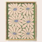 Big Daisy - Groovy Flower Green, Off-white and Blue Serving Tray Gallery Image 1