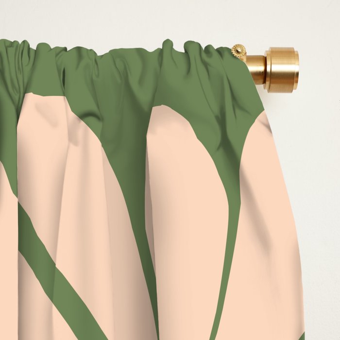 Big Daisy - Groovy Flower Green, Off-white and Blue Window Curtain Gallery Image 2