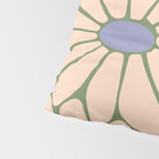 Big Daisy - Groovy Flower Green, Off-white and Blue Pillow Sham Gallery Image 4