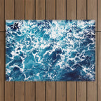 Wild Ocean Waves, Ocean Water Outdoor Rug Gallery Image 1