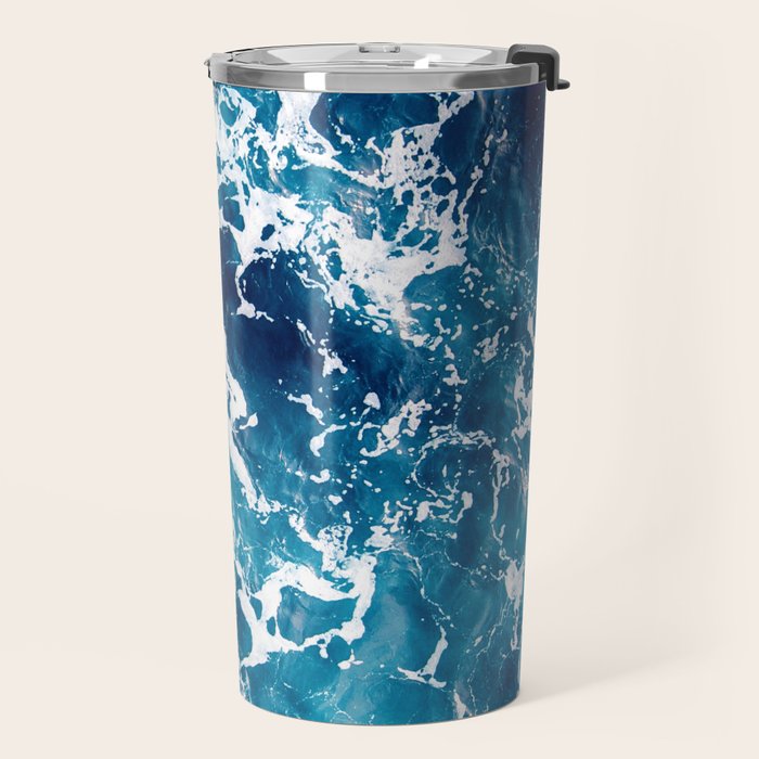 Wild Ocean Waves, Ocean Water Travel Mug Gallery Image 2