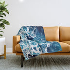 Wild Ocean Waves, Ocean Water Throw Blanket Gallery Image 1