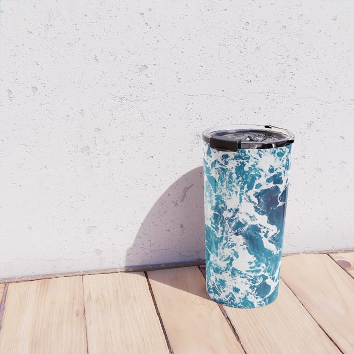 Wild Ocean Waves, Ocean Water Travel Mug Gallery Image 4