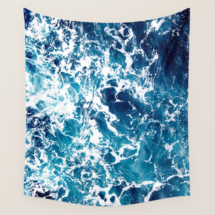 Wild Ocean Waves, Ocean Water Wall Tapestry Gallery Image 4