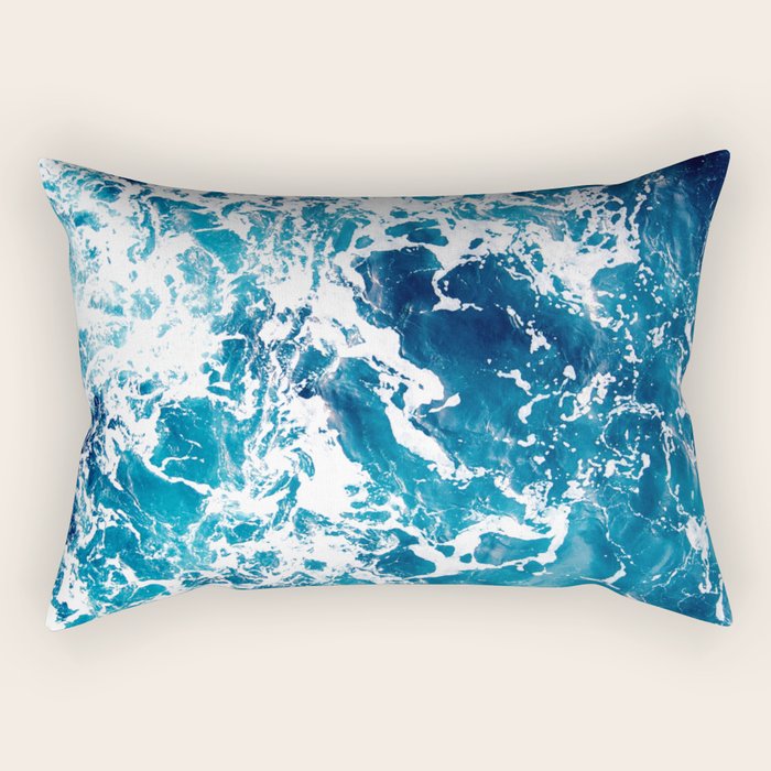 Wild Ocean Waves, Ocean Water Rectangular Pillow Gallery Image 1