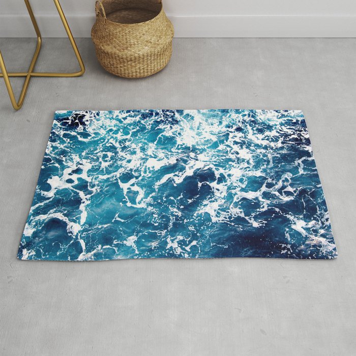 Wild Ocean Waves, Ocean Water Rug Gallery Image 1