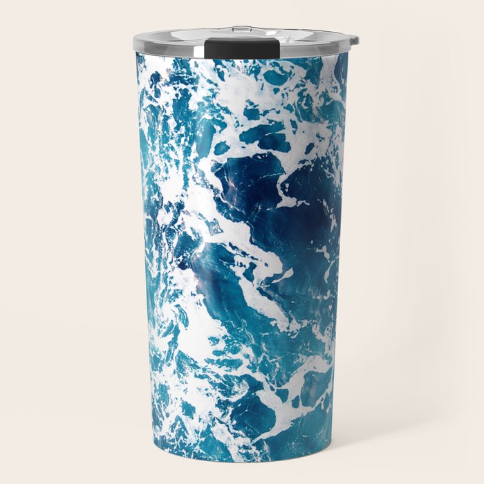 Wild Ocean Waves, Ocean Water Travel Mug Gallery Image 1
