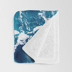 Wild Ocean Waves, Ocean Water Throw Blanket Gallery Image 3