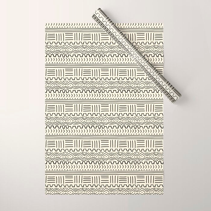 Mud Cloth on Cream Wrapping Paper