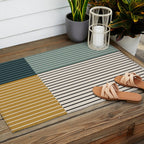 Color Block Line Abstract VIII Outdoor Rug Gallery Image 2