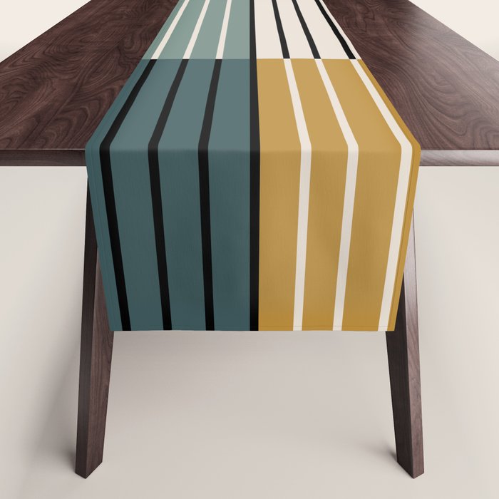 Color Block Line Abstract VIII Table Runner Gallery Image 1