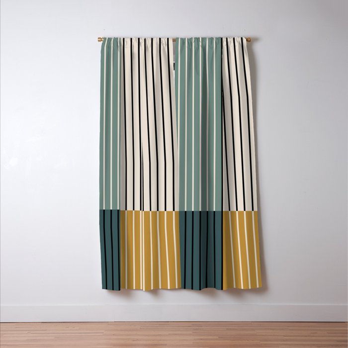 Color Block Line Abstract VIII Window Curtain Gallery Image 3