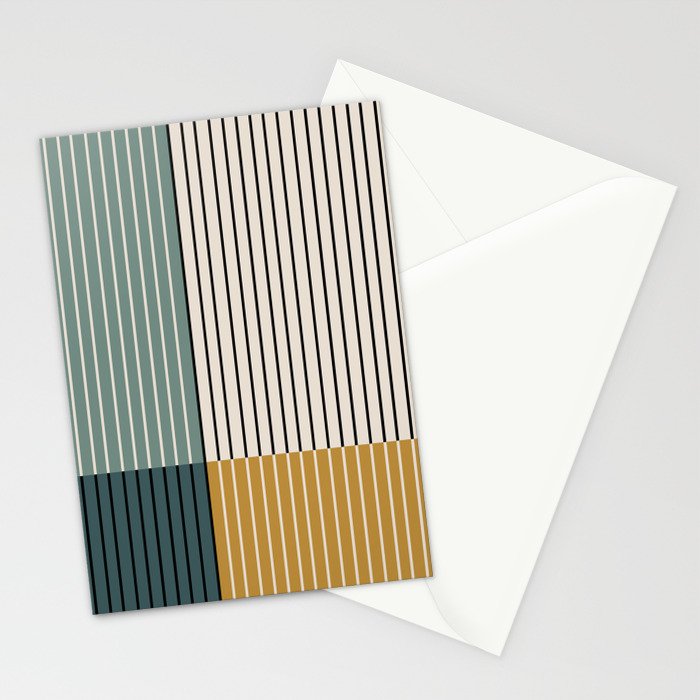 Color Block Line Abstract VIII Stationery Card Gallery Image 2