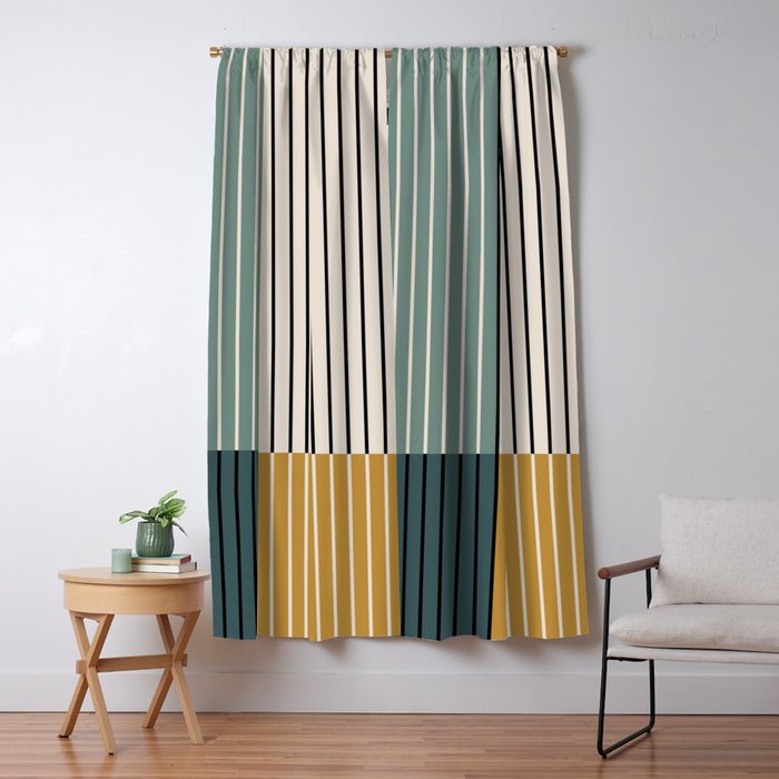 Color Block Line Abstract VIII Window Curtain Gallery Image 5