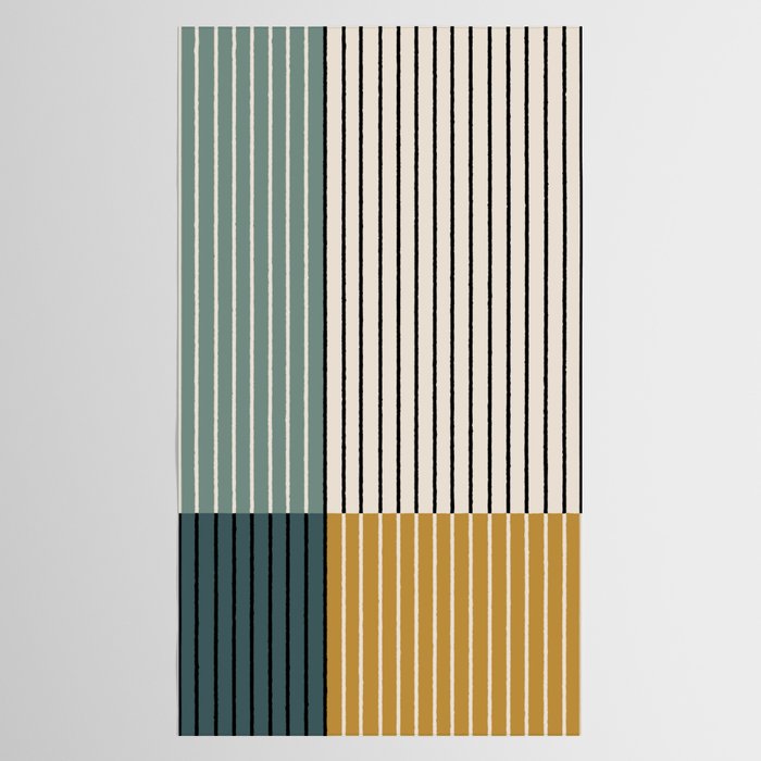 Color Block Line Abstract VIII Tablecloth Gallery Image 2