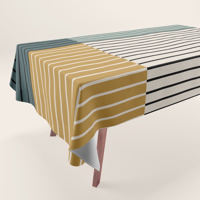 Color Block Line Abstract VIII Tablecloth Gallery Image 1