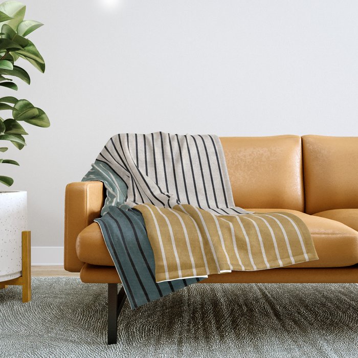 Color Block Line Abstract VIII Throw Blanket Gallery Image 1