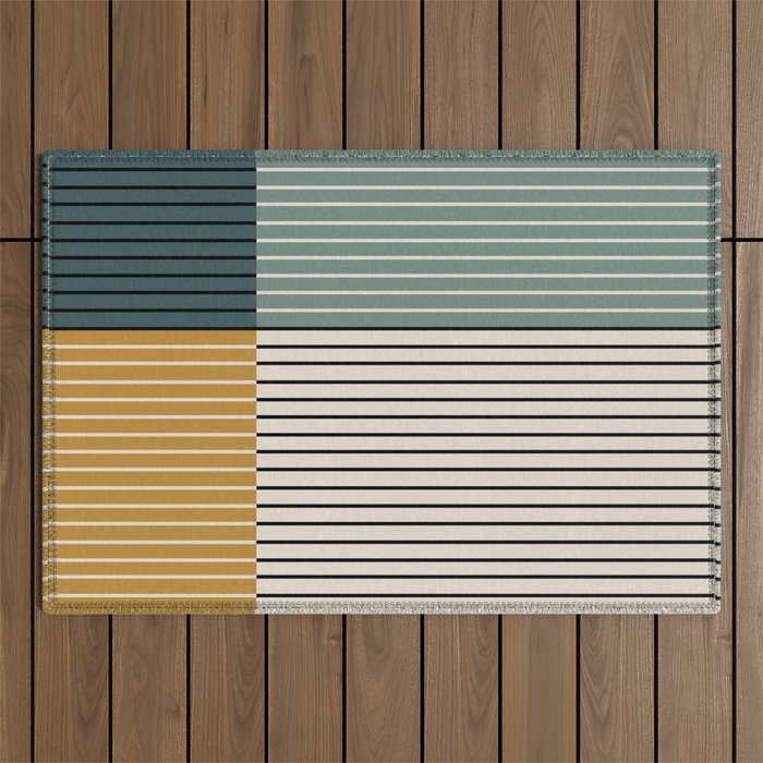 Color Block Line Abstract VIII Outdoor Rug Gallery Image 1