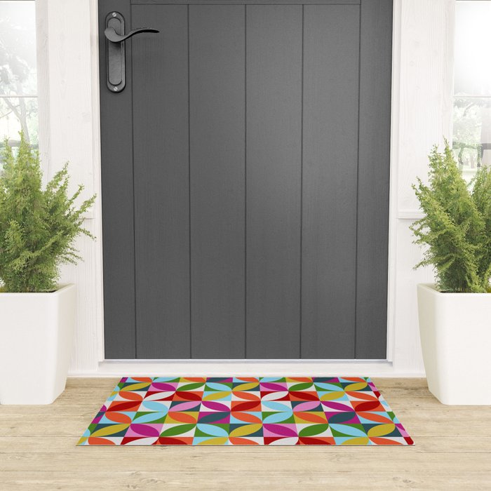 Colorful Retro Pattern Welcome Mat Gallery Image 3