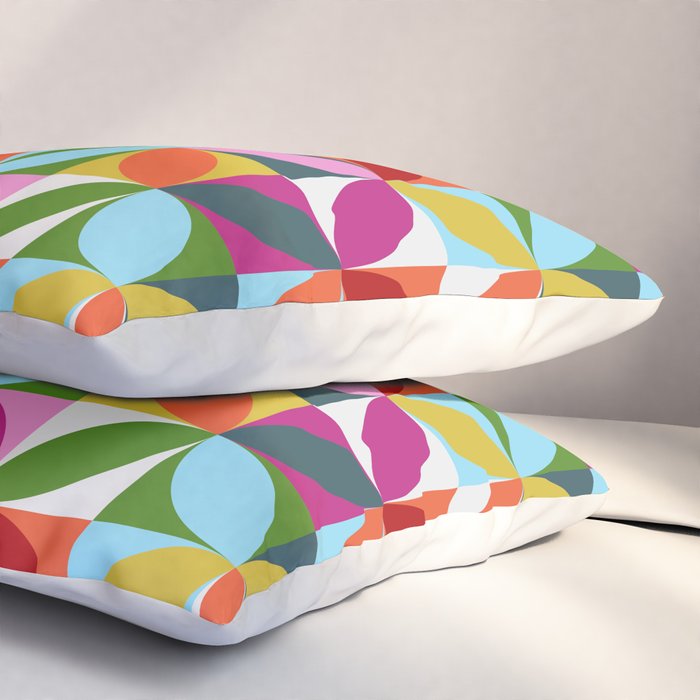 Colorful Retro Pattern Pillow Sham Gallery Image 3