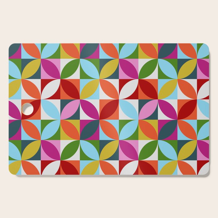 Colorful Retro Pattern Cutting Board Gallery Image 1