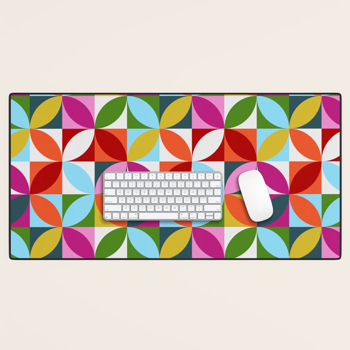 Colorful Retro Pattern Desk Mat Gallery Image 1