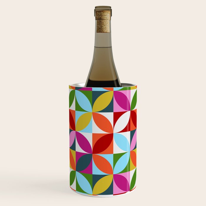 Colorful Retro Pattern Wine Chiller Gallery Image 1
