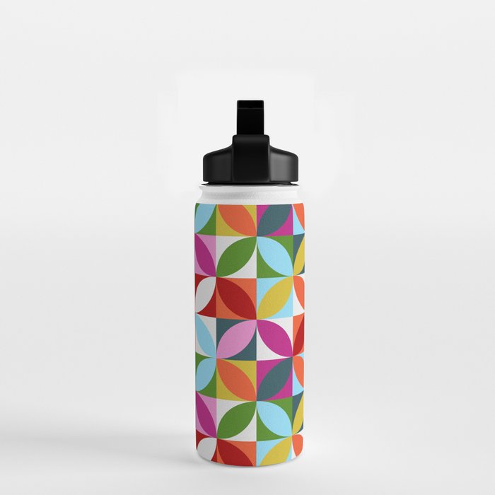 Colorful Retro Pattern Water Bottle Gallery Image 2