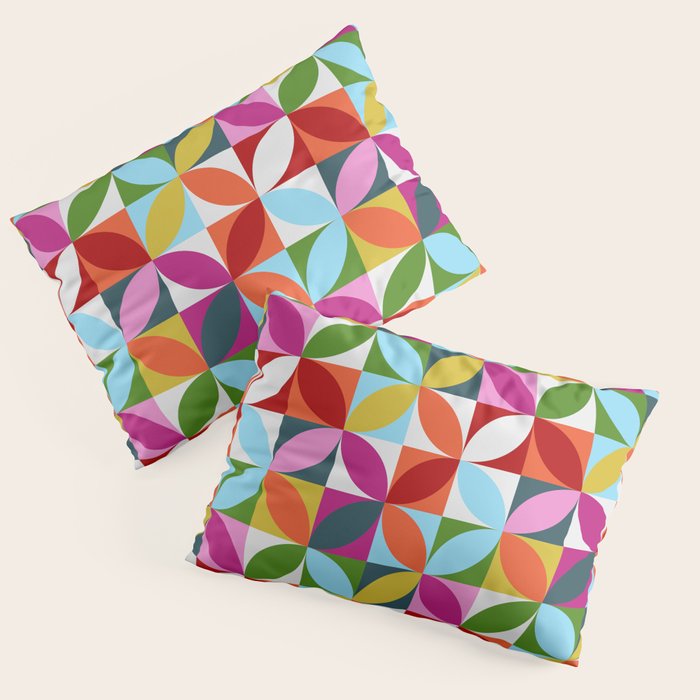 Colorful Retro Pattern Pillow Sham Gallery Image 3