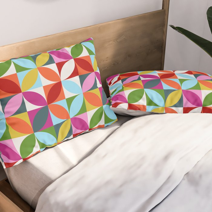 Colorful Retro Pattern Pillow Sham Gallery Image 2