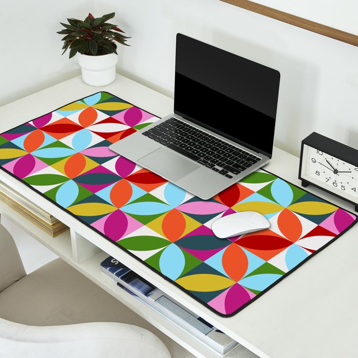 Colorful Retro Pattern Desk Mat Gallery Image 2