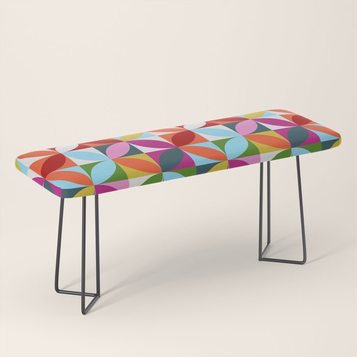Colorful Retro Pattern Bench Gallery Image 1