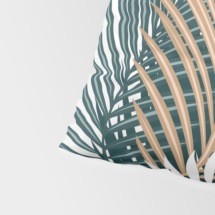 Gold and Green Palm Leaves Pillow Sham Gallery Image 4