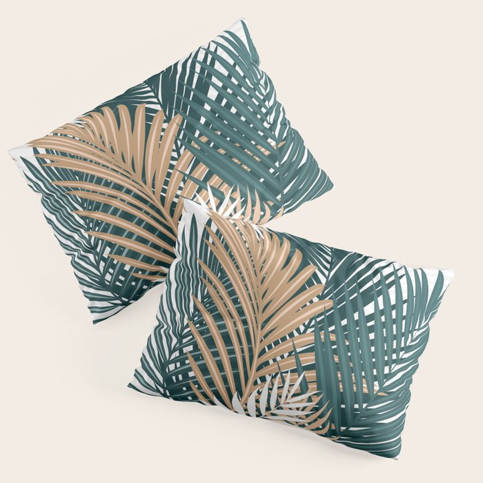 Gold and Green Palm Leaves Pillow Sham Gallery Image 3