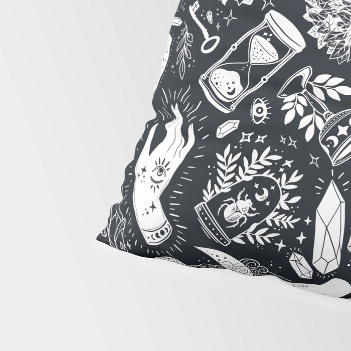Witchy Things In Black And White Pillow Sham Gallery Image 4