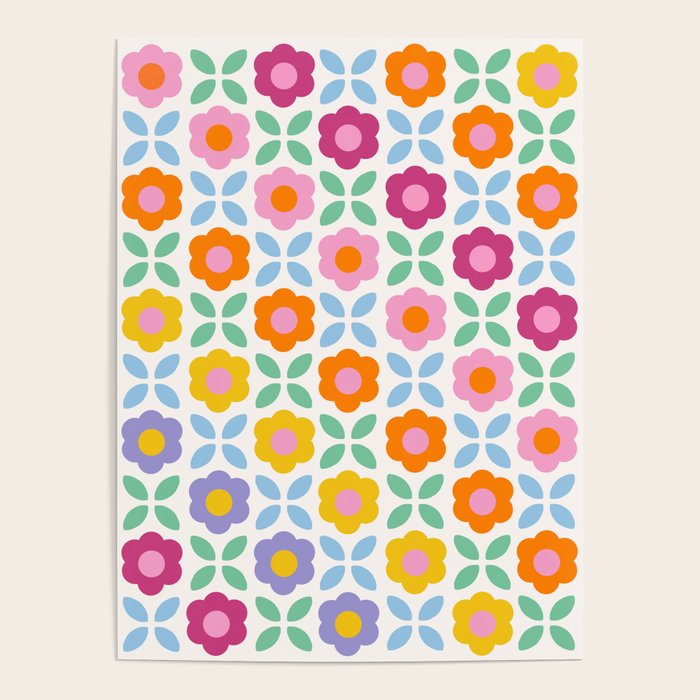 Retro Flower Pattern #2  Poster Gallery Image 4