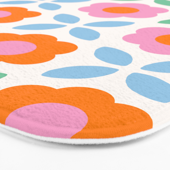 Retro Flower Pattern #2  Bath Mat Gallery Image 3