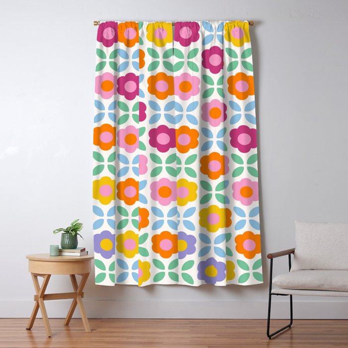 Retro Flower Pattern #2  Window Curtain Gallery Image 5