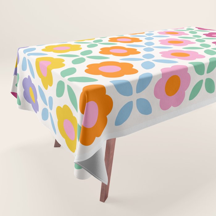 Retro Flower Pattern #2  Tablecloth Gallery Image 1