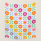 Retro Flower Pattern #2  Wall Tapestry Gallery Image 4