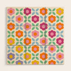 Retro Flower Pattern #2  Wood Wall Art Gallery Image 1