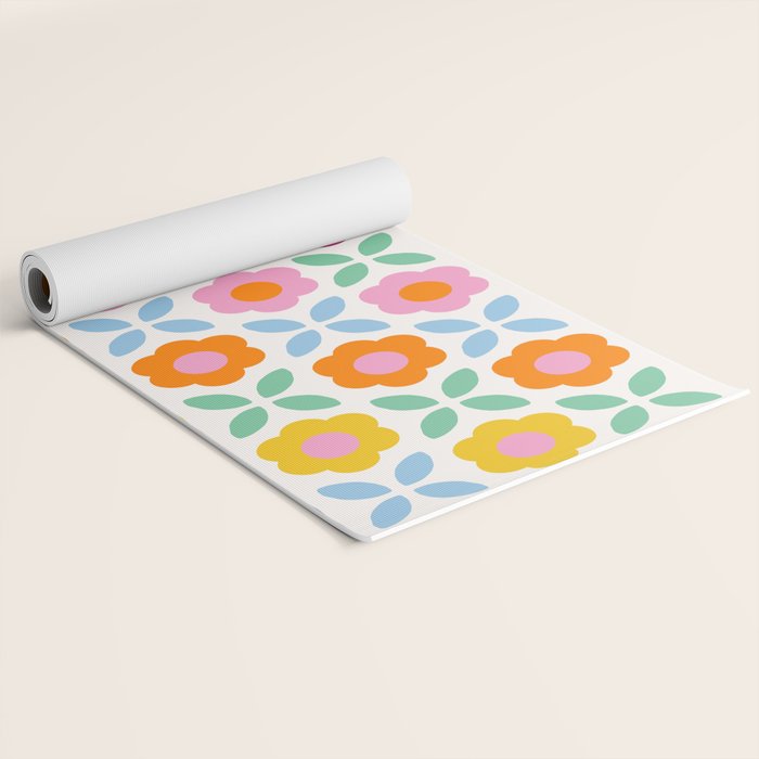 Retro Flower Pattern #2  Yoga Mat Gallery Image 2