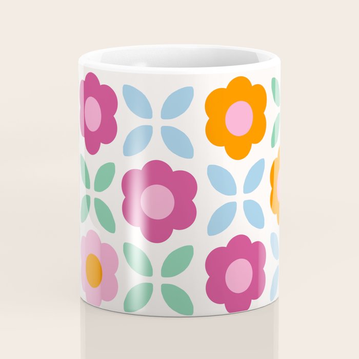 Retro Flower Pattern #2  Coffee Mug Gallery Image 4