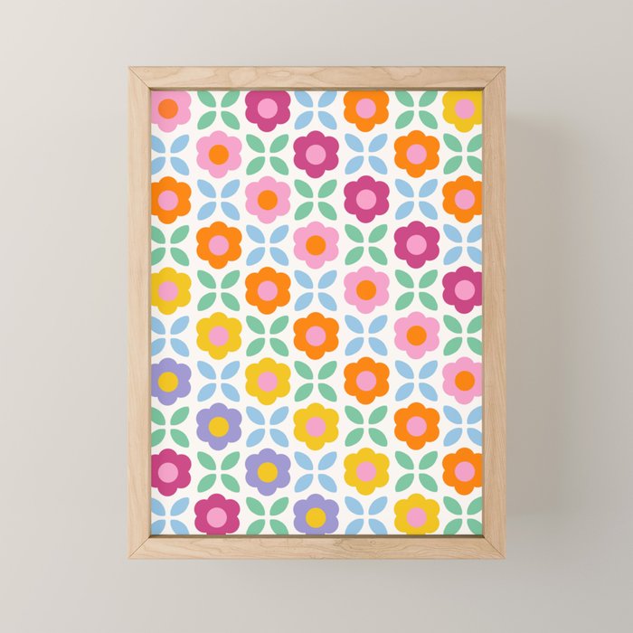 Retro Flower Pattern #2  Mini Art Print Gallery Image 1