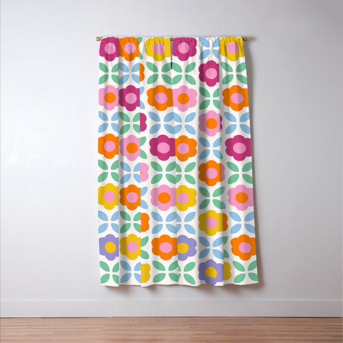 Retro Flower Pattern #2  Window Curtain Gallery Image 3