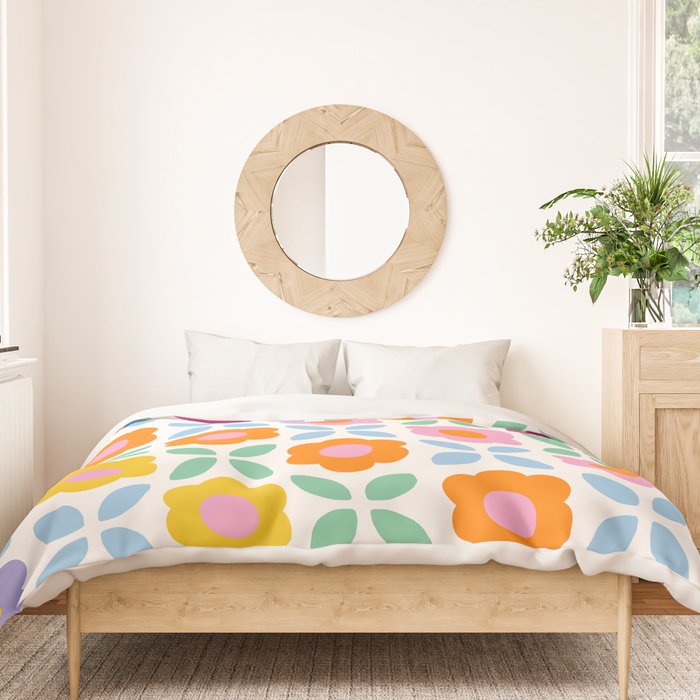 Retro Flower Pattern #2  Duvet Cover Gallery Image 3
