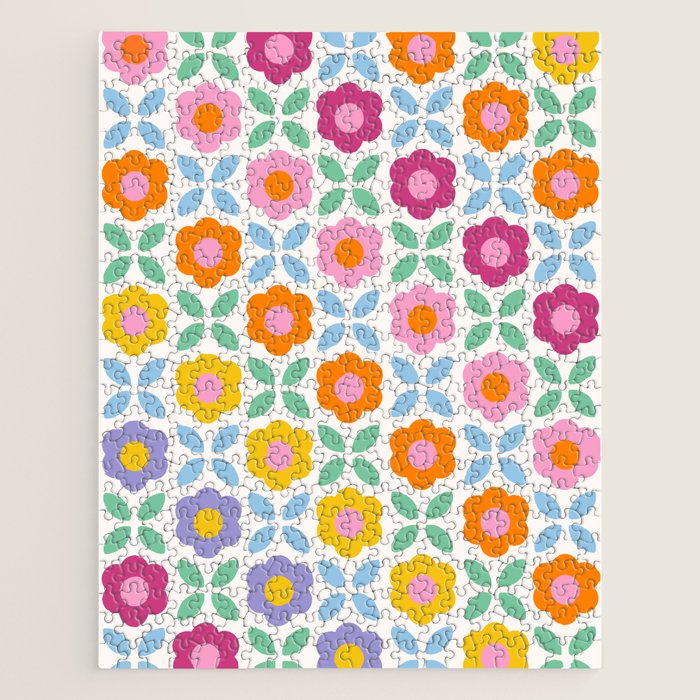 Retro Flower Pattern #2  Jigsaw Puzzle Gallery Image 1
